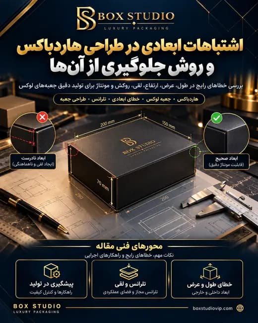 جلد مقاله: اشتباهات ابعادی در طراحی جعبه و روش جلوگیری از آن‌ها