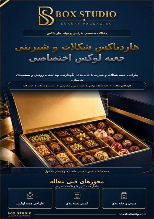 جلد مقاله: هاردباکس شکلات و شیرینی لوکس با طراحی اختصاصی