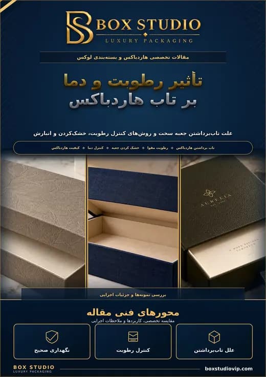 جلد مقاله: تأثیر رطوبت و دما بر تاب‌برداشتن جعبه هاردباکس