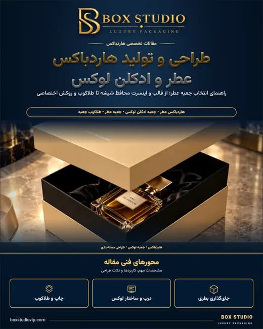 جلد مقاله: طراحی و تولید هاردباکس عطر و ادکلن لوکس