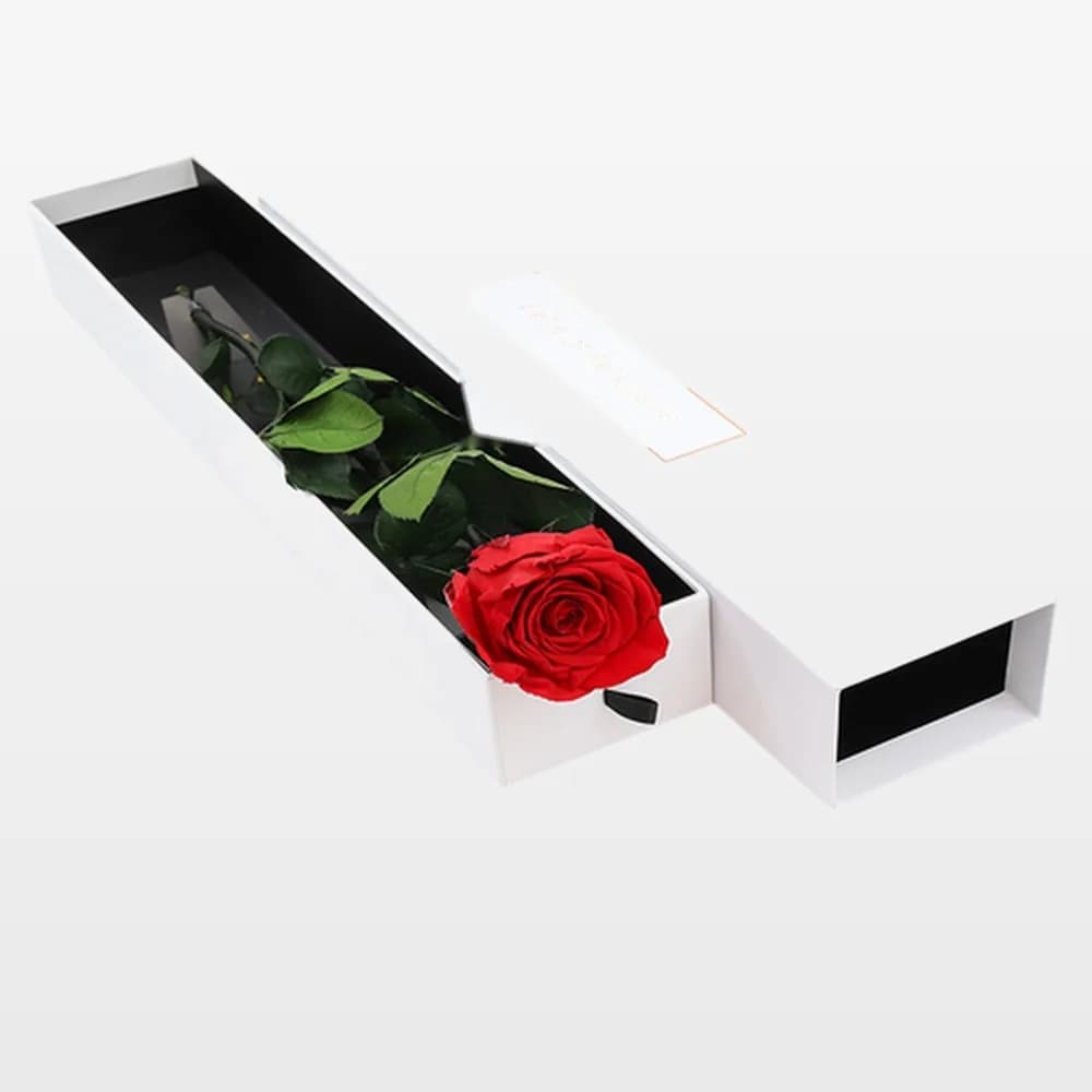 باکس تک‌گل رز کشویی سفید