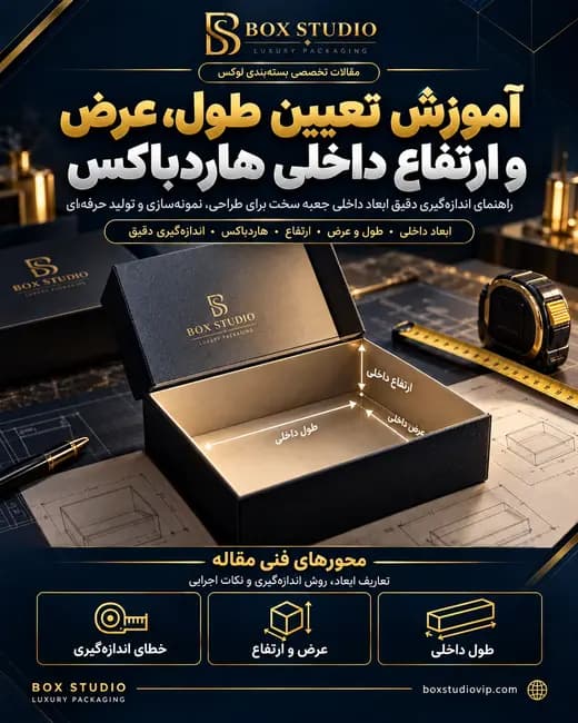 جلد مقاله: آموزش تعیین طول، عرض و ارتفاع داخلی هاردباکس