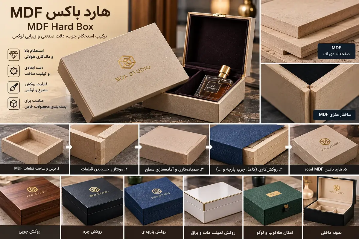 هاردباکس MDF با ساختار مغزی ام دی اف مراحل برش مونتاژ سنباده و روکش کاری و انواع روکش